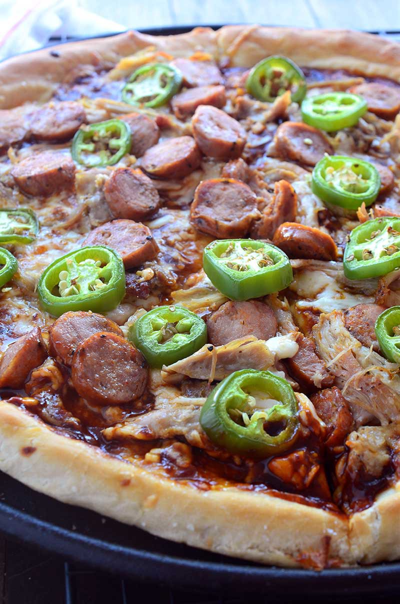 Andouille and BBQ Chicken Pizza