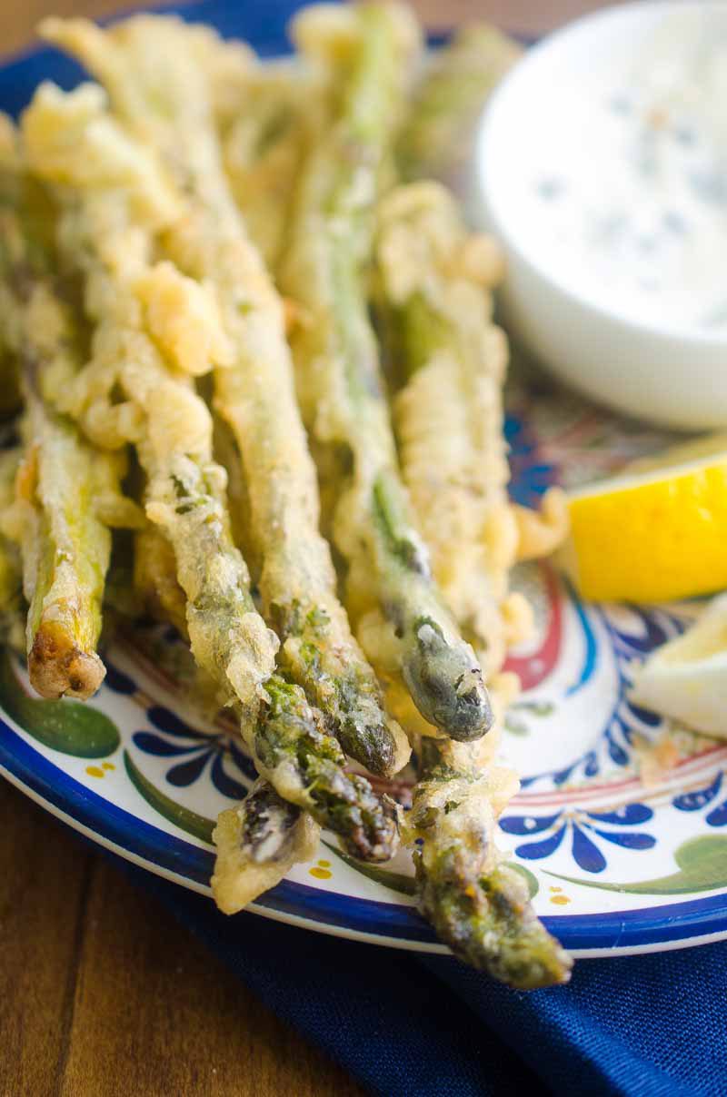 Asparagus Fries with Caper Aioli Life's Ambrosia