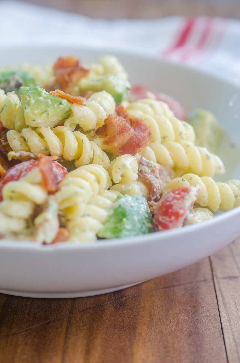 Bacon Tomato Avocado Pasta Salad Life's Ambrosia