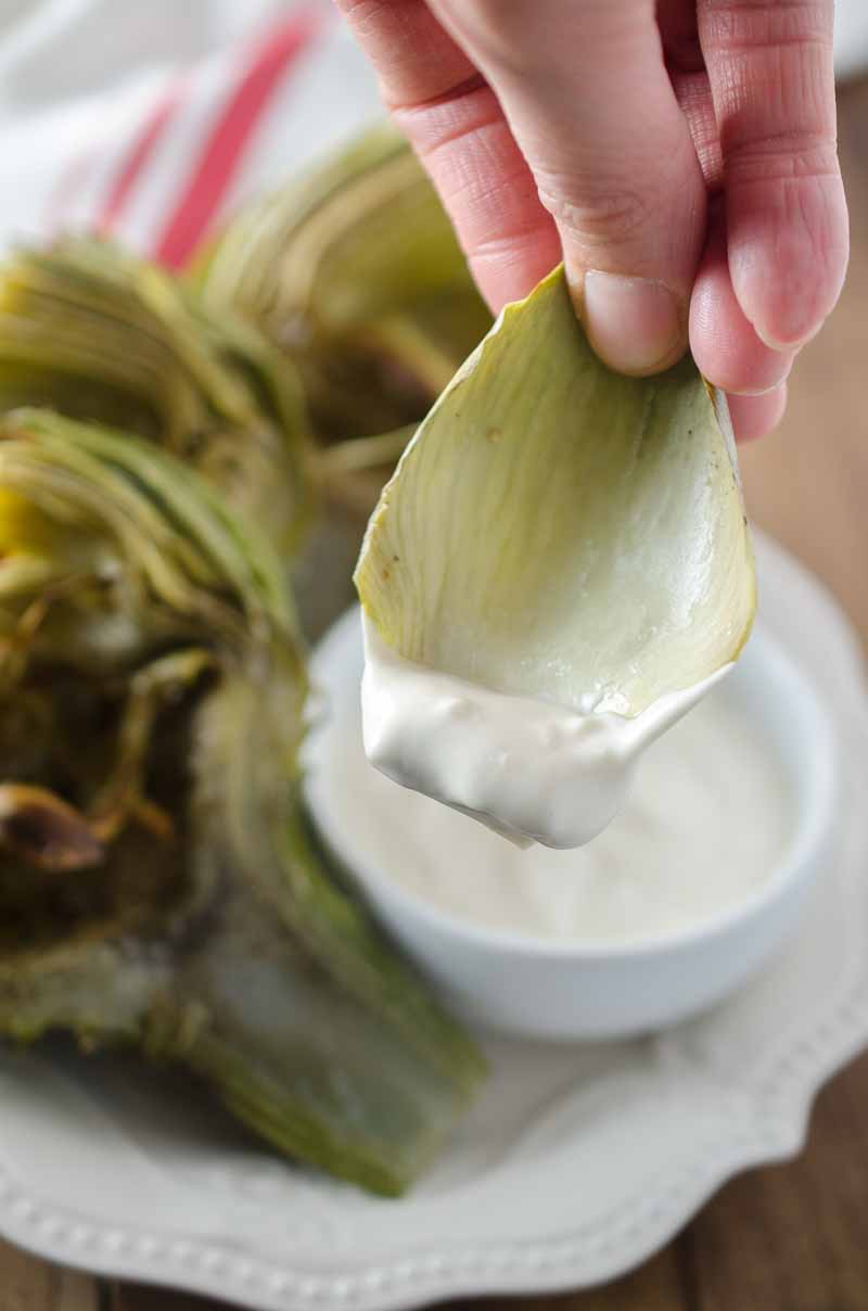 Broiled Artichokes with Malt Vinegar Aioli Life's Ambrosia