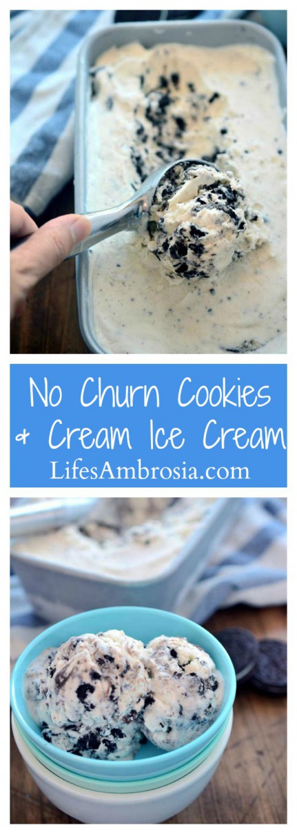No-Churn Cookies and Cream Ice Cream - Life's Ambrosia