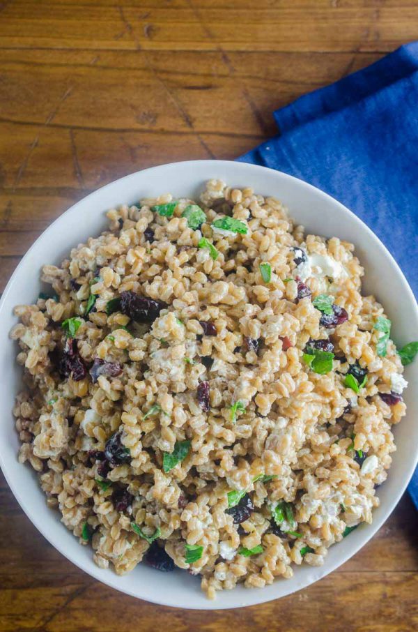 Farro, Cranberry and Goat Cheese Salad Life's Ambrosia