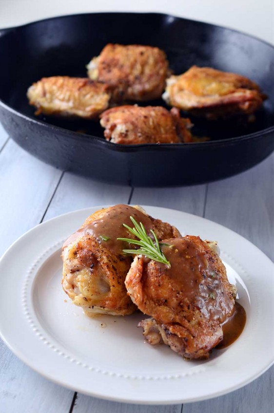 Crispy Chicken Thighs with Honey Dijon Balsamic Pan Sauce Life's Ambrosia