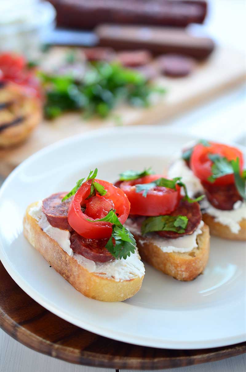 Goat Cheese And Chorizo Crostini