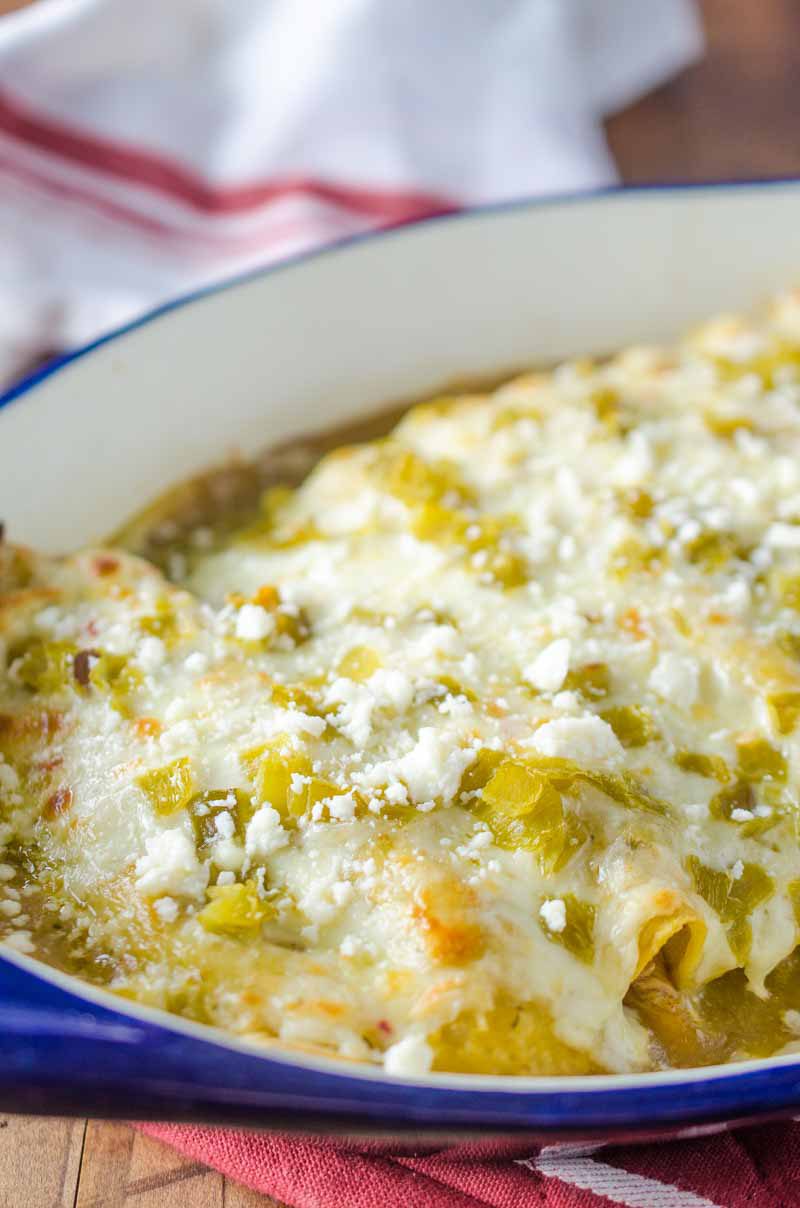 Green Chile Chicken Enchiladas Lifes Ambrosia