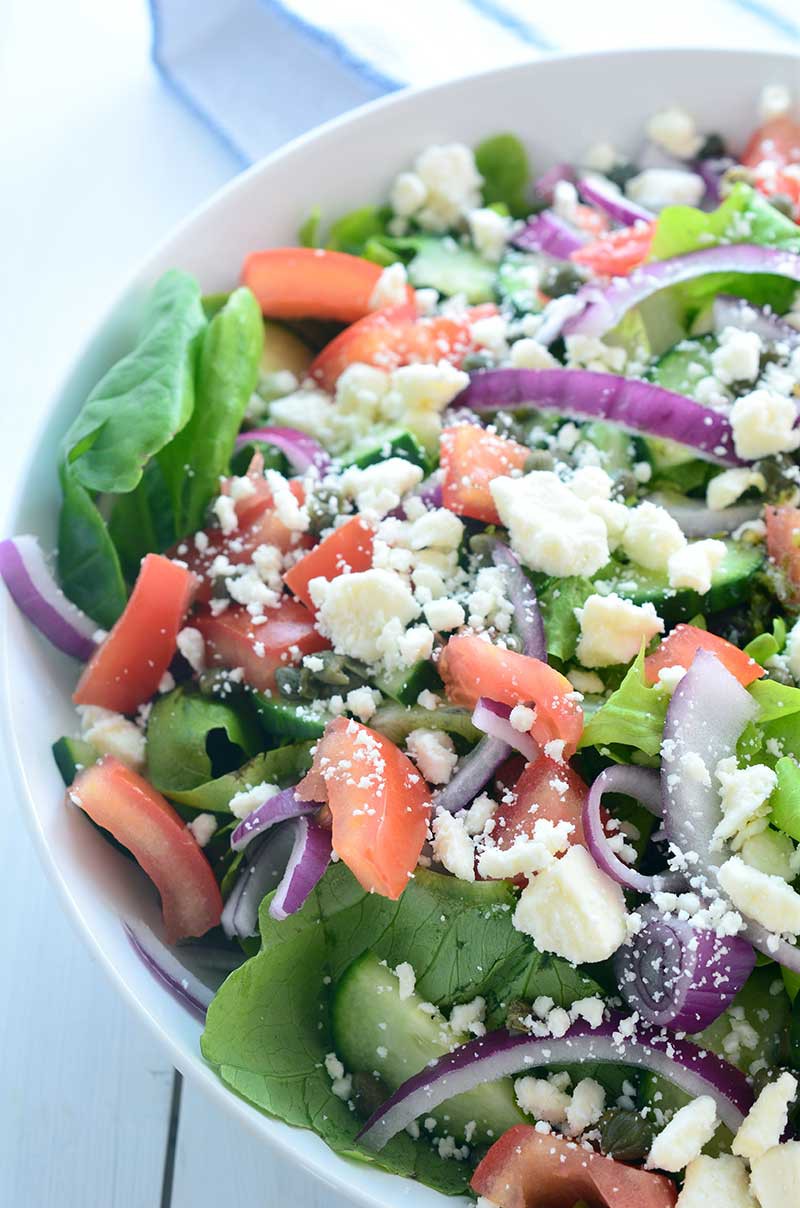 Loaded Greek Salad with Oregano Vinaigrette Life's Ambrosia