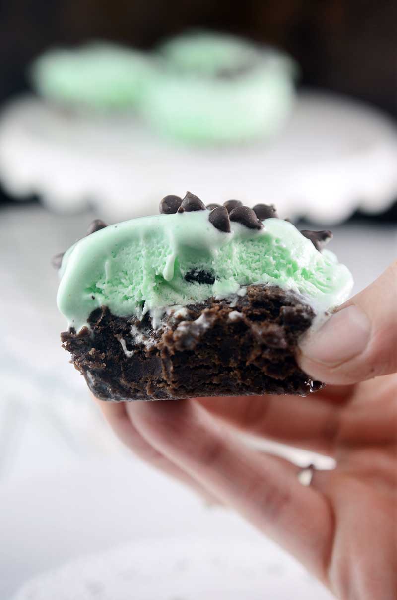 Mint Chocolate Chip Ice Cream Brownie Cups Life's Ambrosia