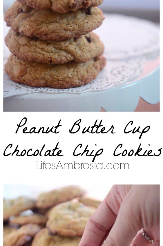 Peanut Butter Cup Chocolate Chip Cookies Life's Ambrosia