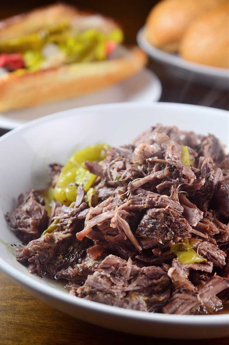 Slow Cooker Italian Beef Sandwiches - Life's Ambrosia