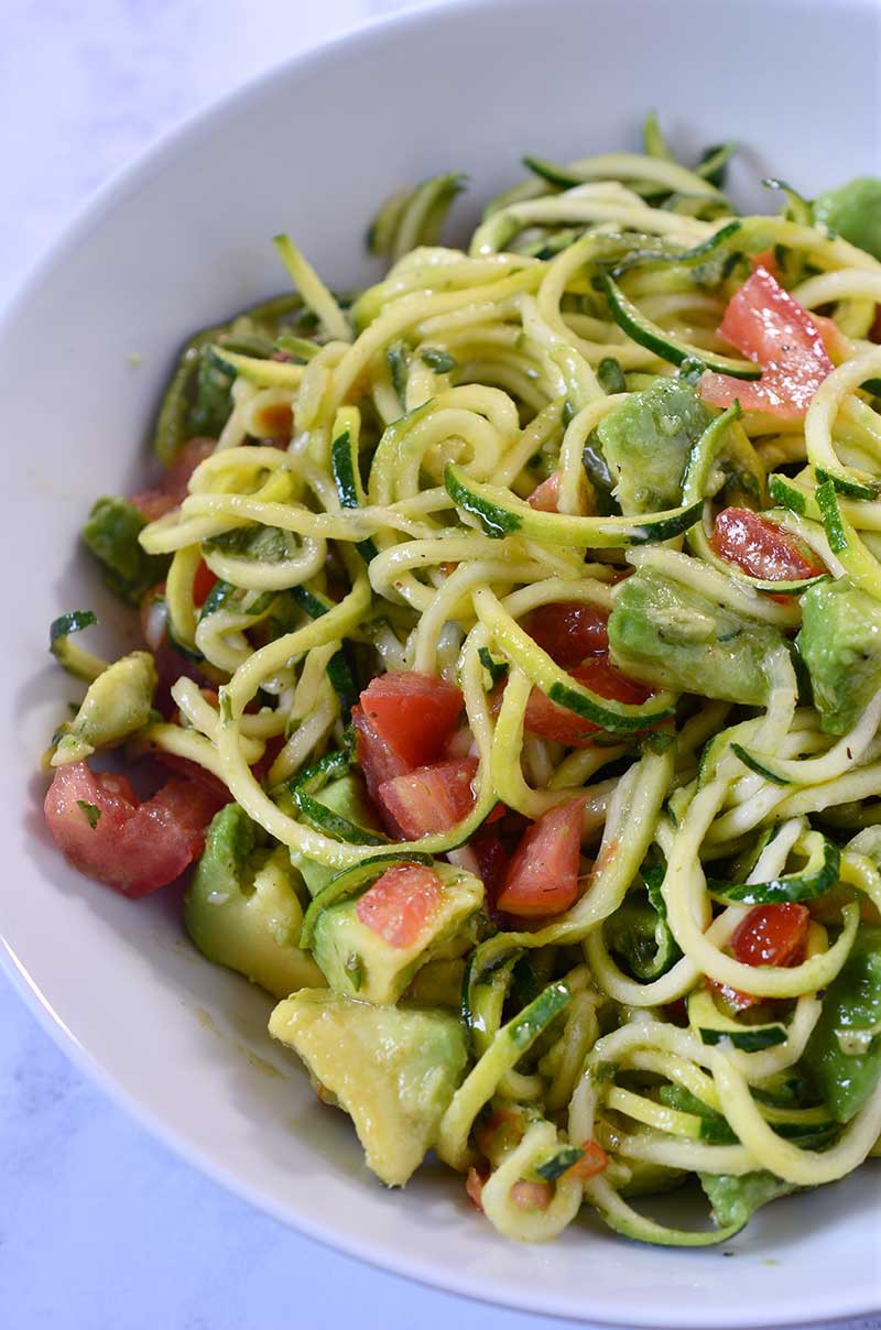 Zucchini Noodles Salad- A spiralizer recipe - Life&amp;#39;s Ambrosia