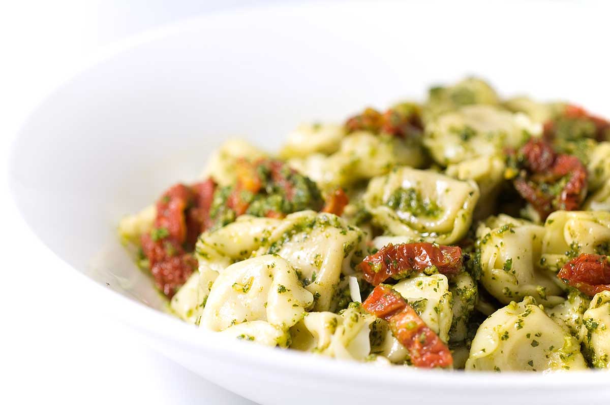 Cheese Tortellini with Pesto and Sun Dried Tomatoes Life's Ambrosia