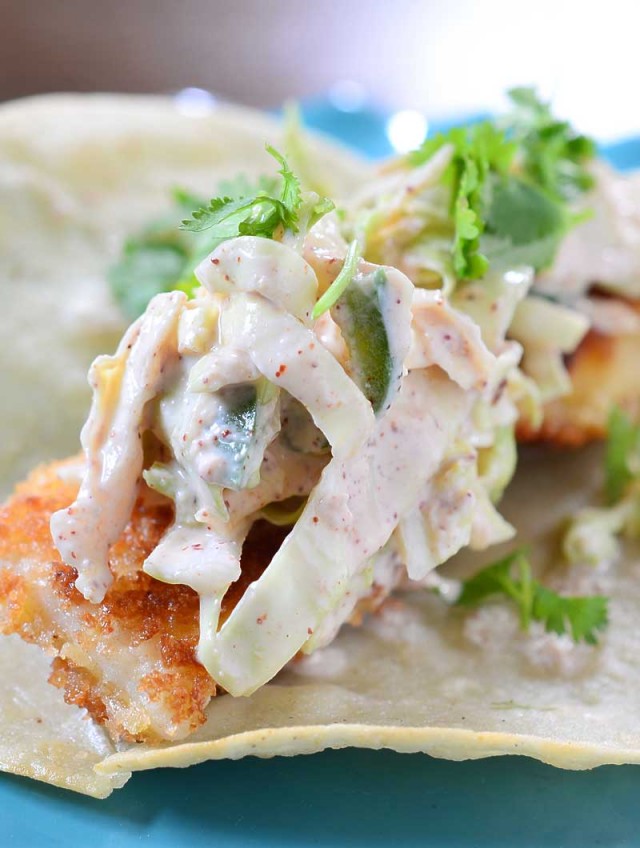 Crispy Fish Tacos with Spicy Slaw - Life's Ambrosia
