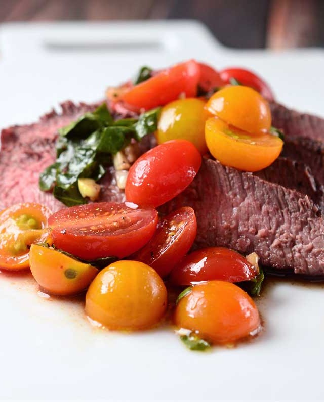 Grilled Flat Iron Steak with Tomato Salad Life's Ambrosia