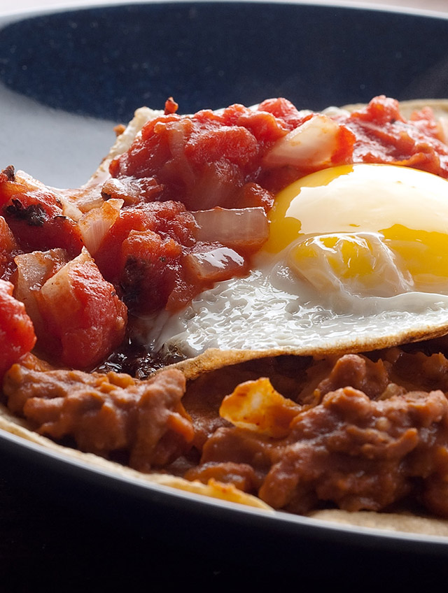 Huevos Rancheros with Chorizo Refried Beans Life's Ambrosia