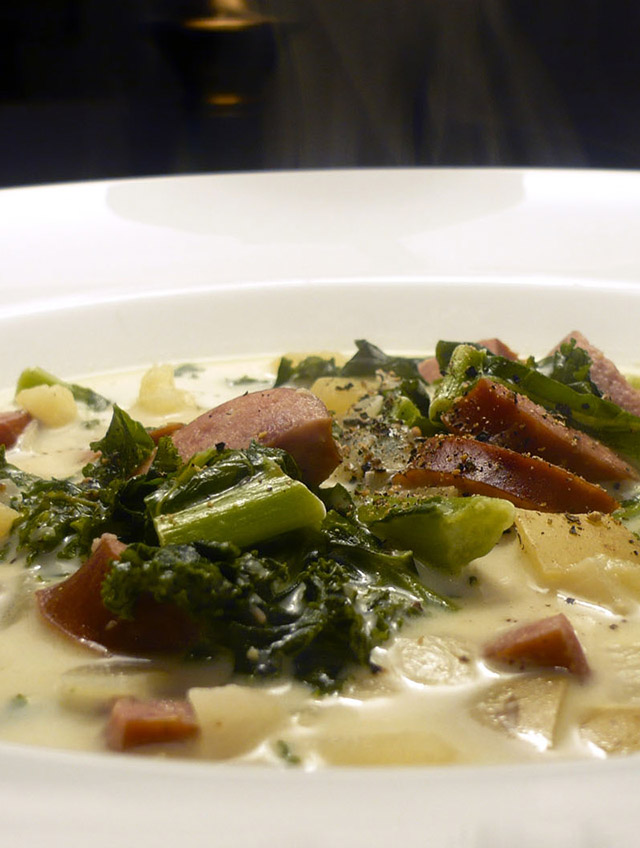 Creamy Kale and Kielbasa Soup Life's Ambrosia