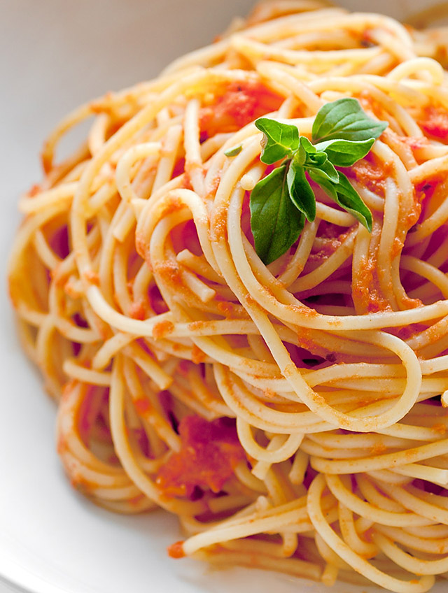 Spaghetti with Creamy Marinara - Life's Ambrosia