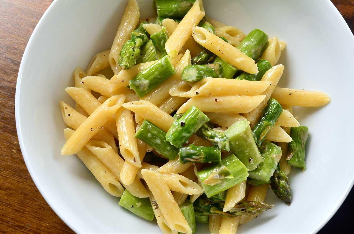Roasted Asparagus and Garlic Penne - Life's Ambrosia