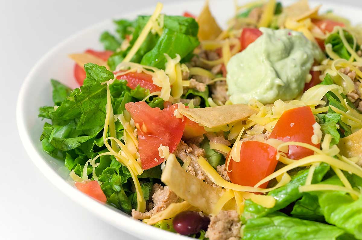 Taco Salad With Spicy Avocado Dressing Lifes Ambrosia 0707